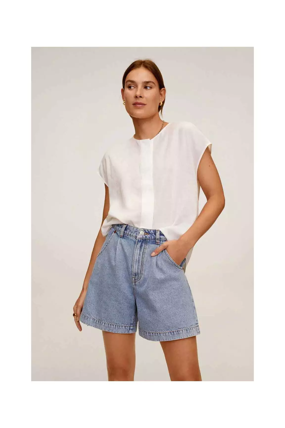 Mango Blouses Femme couleur beige