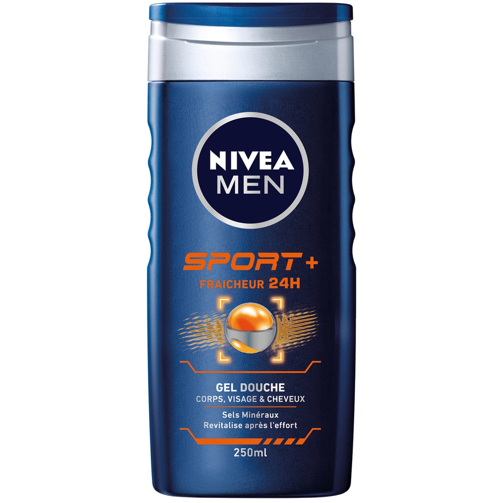 nivea SPORT+ - Gel douche 3en1 visage corps&cheveux Shampoing douche homme