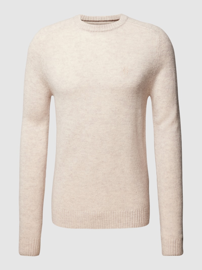 Strickpullover aus Lammwolle Modell 'TANGUY' in beige meliert