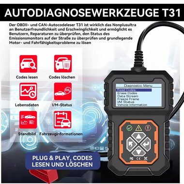 Welikera OBD2-Diagnosegerät OBD2-Diagnosegerät, für alle OBD2 Protokollautos diagnostizieren