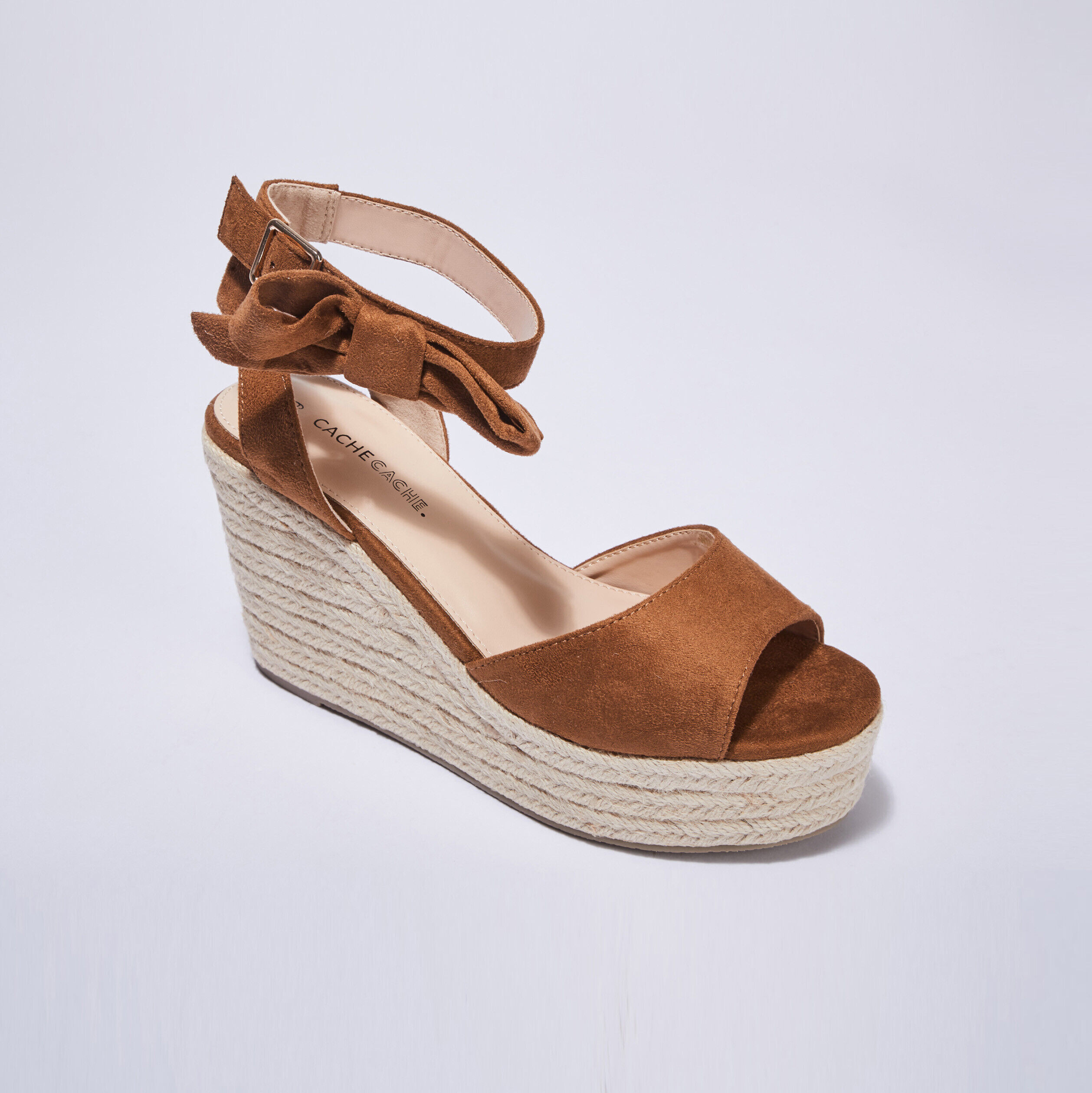 Sandales à talons compensés camel femme | Cache Cache