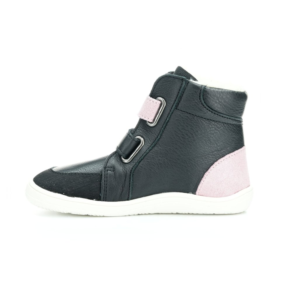 Baby Bare Febo Winter Sparkle Black (mit Membran / Asfaltico) schwarze Barfußstiefeletten