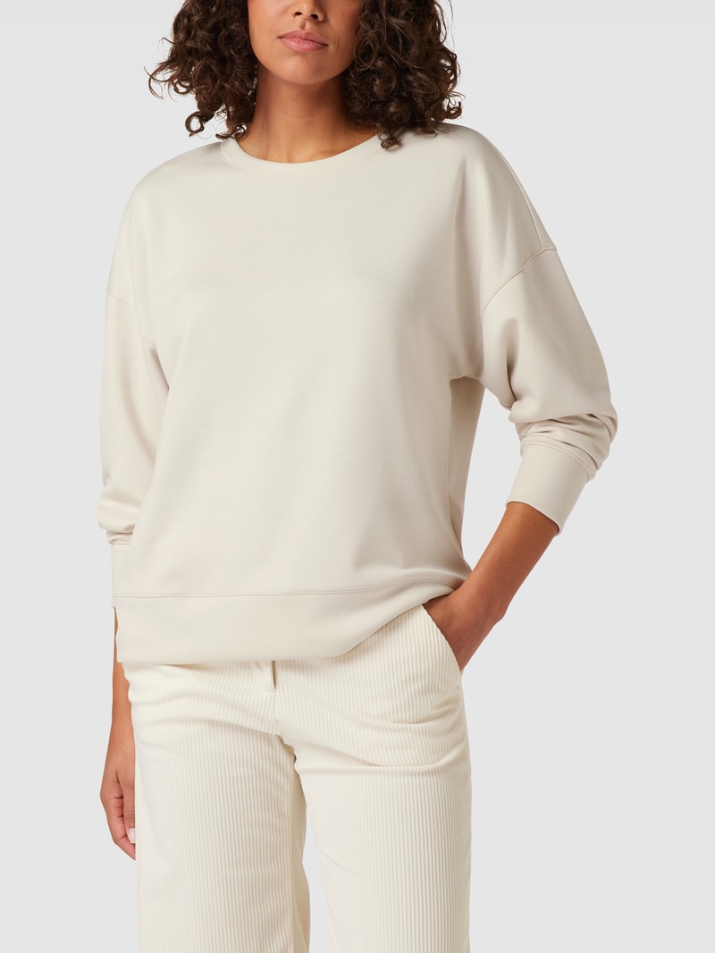 Sweatshirt mit Rundhalsausschnitt in ecru