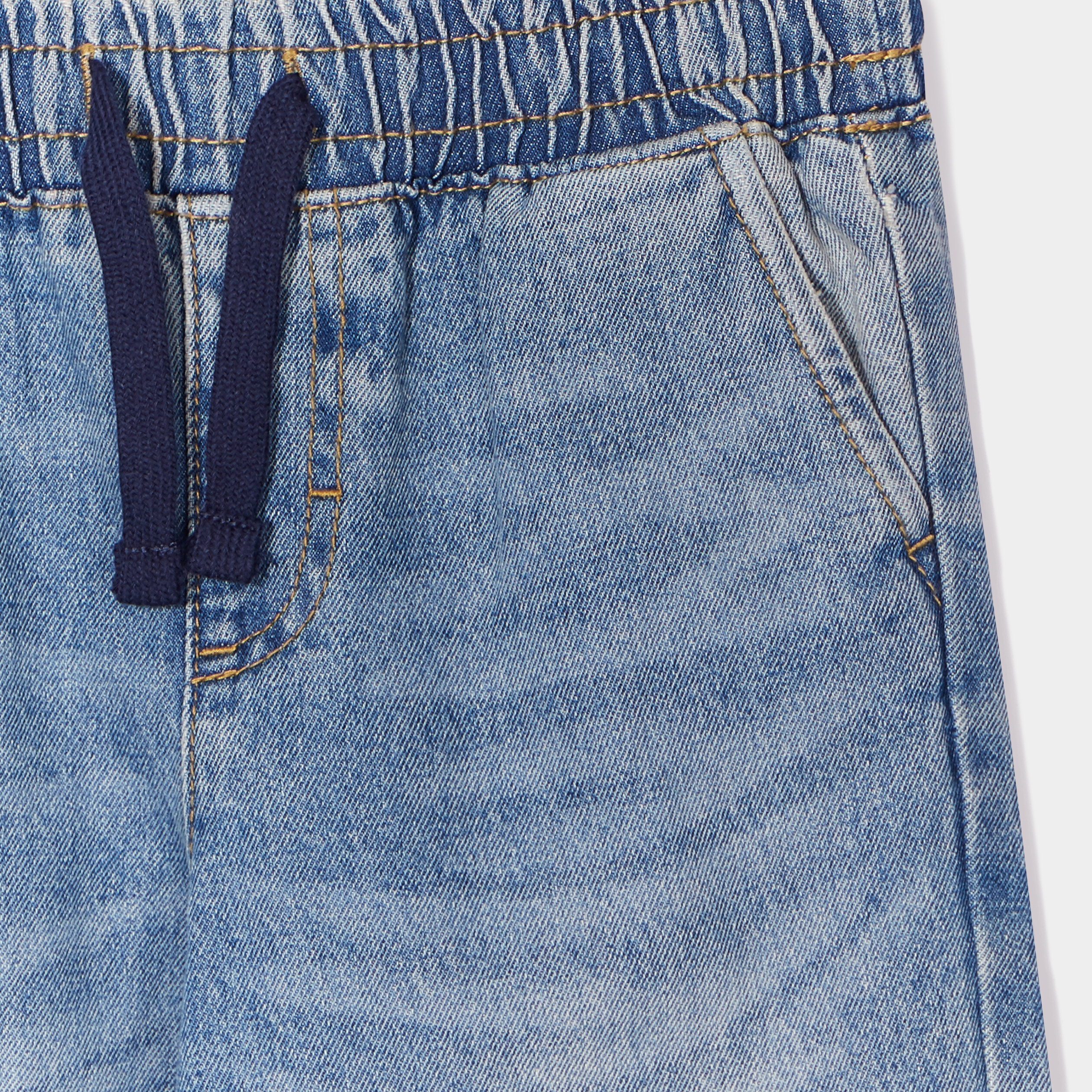 Jeans jogger regular taille élastiquée denim double stone garçon | La Halle