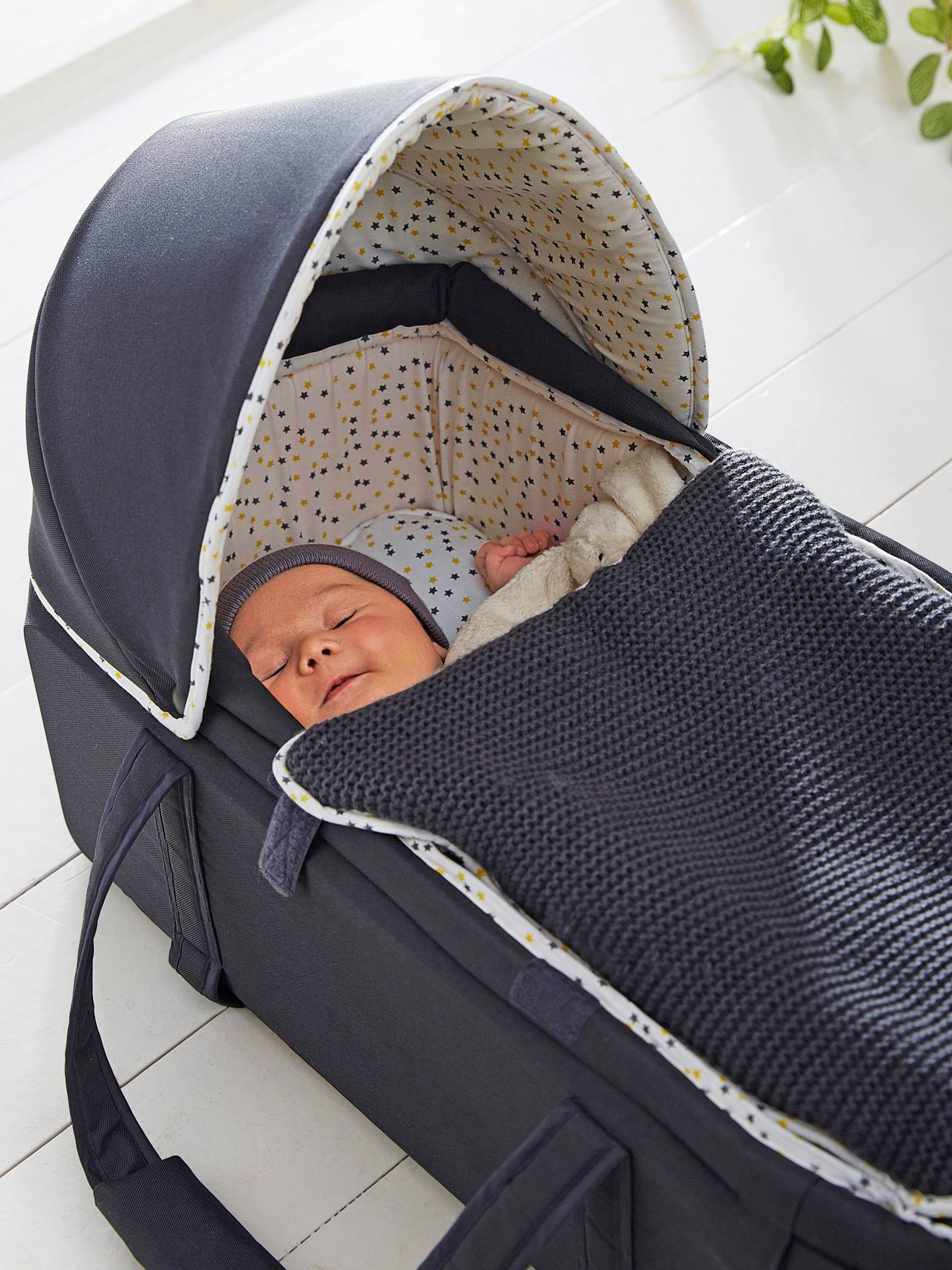 Vertbaudet Baby Softtragetasche - anthrazit/sterne