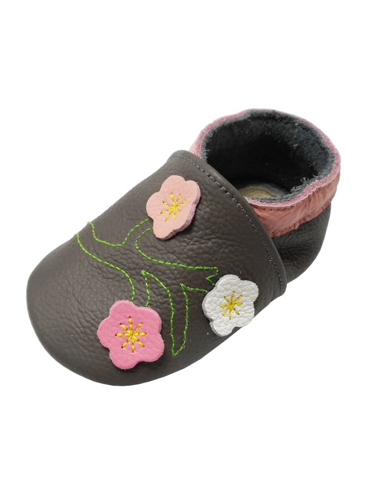 Yalion Leder-Krabbelschuhe 