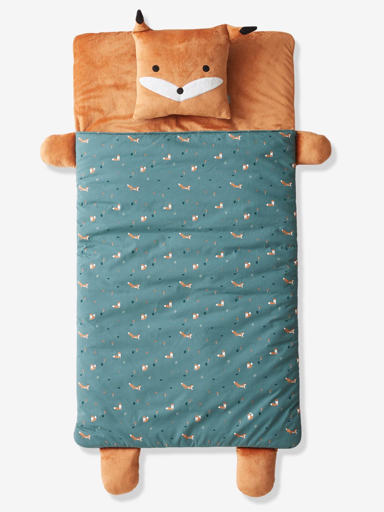 Sac de couchage Renard vert grisé imprimé