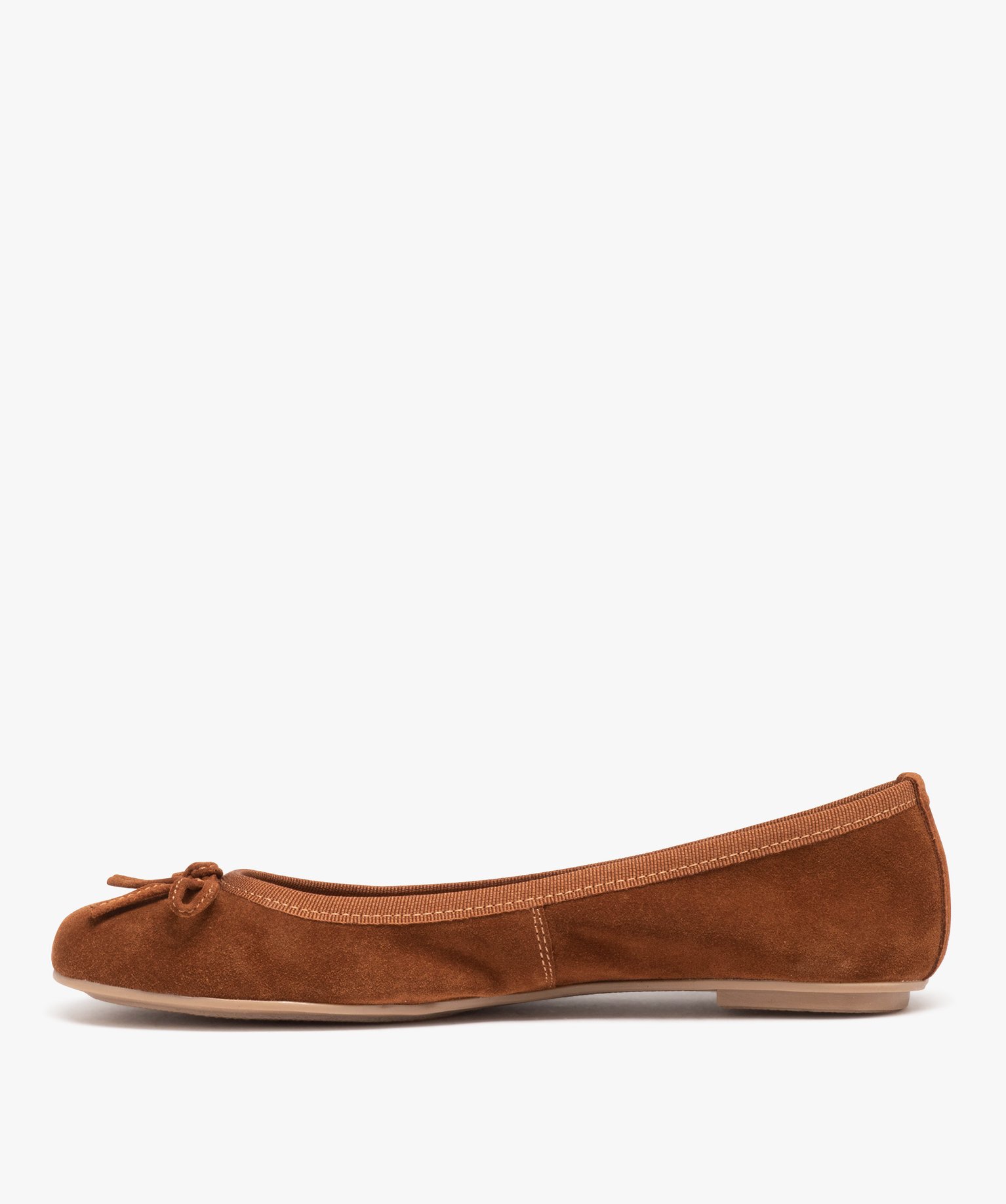 Ballerines plate dessus en cuir femme - Tanéo marron | GEMO