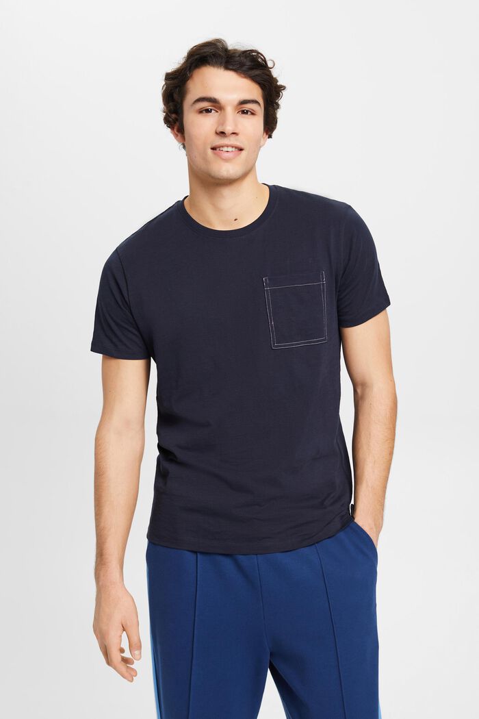 Baumwoll-T-Shirt mit Brusttasche