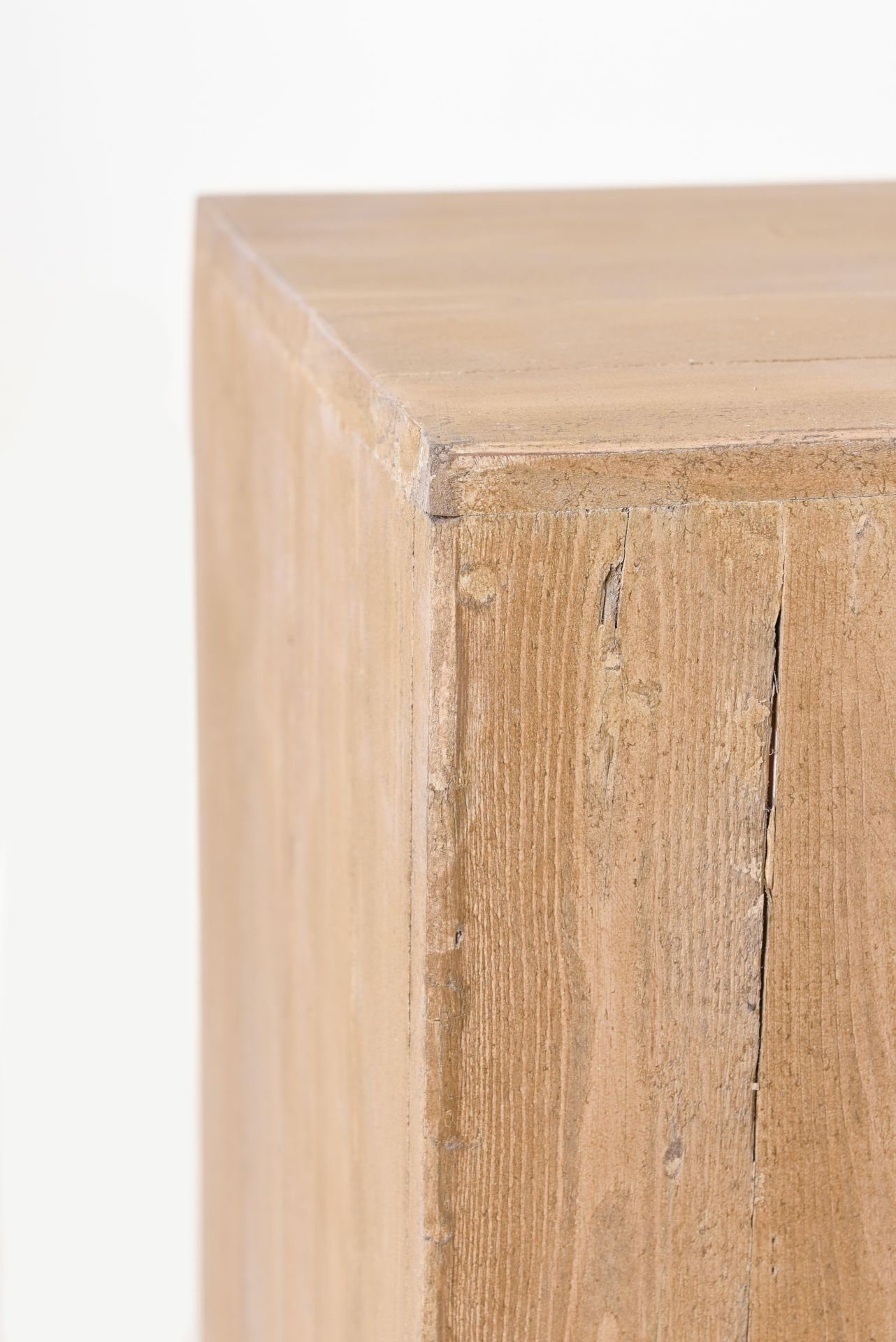 VIVANNO Blumenständer Sockel Stele Säule Holz PODEST Antik Braun - 30x30x100 cm