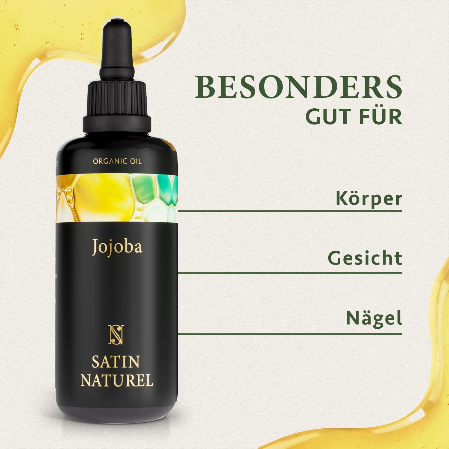 Jojobaöl BIO Kaltgepresst 100% Rein Für Haut Haare Nägel Gesichtsöl Körperöl Vegan - Anti Aging. Natürliche Intensivpflege + Feuchtigkeitspflege - Pflegendes Jojobaöl Bio Für Kosmetik