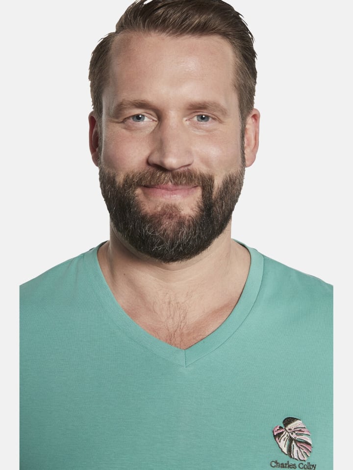 Charles Colby Doppelpack T-Shirt EARL RHODIN in helllila grün günstig kaufen