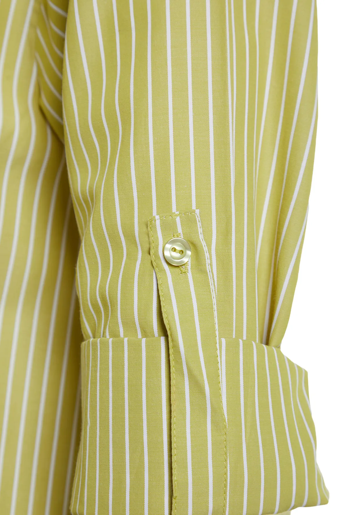 Trendyol Collection  Grünes, gestreiftes Webhemd TBESS22GO0664TBESS22GO0664