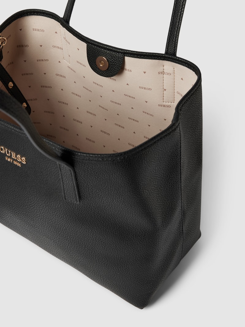 Handtasche mit Label-Applikation Modell 'VIKKY' in black