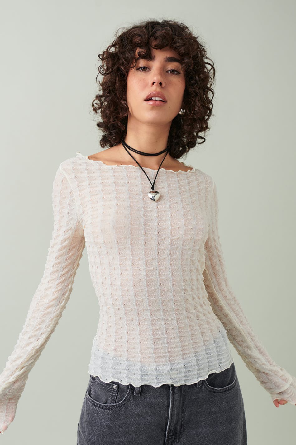 Textured lace top