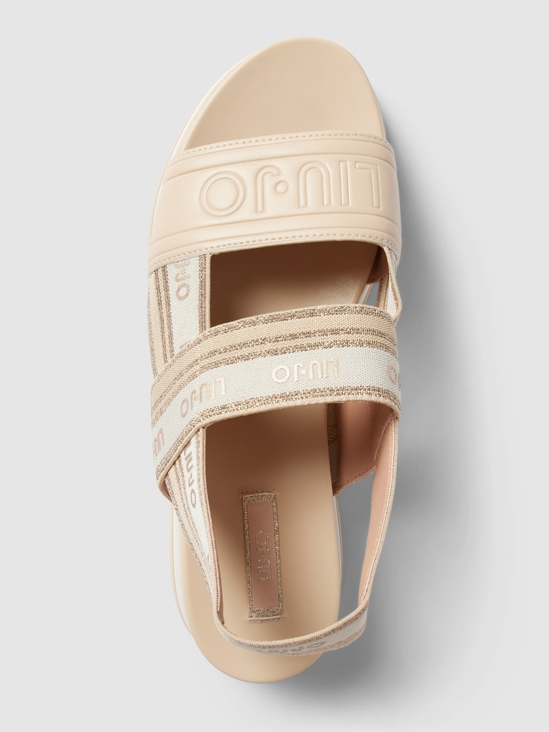Sandalen mit Label-Details Modell 'FRIDA' in ecru