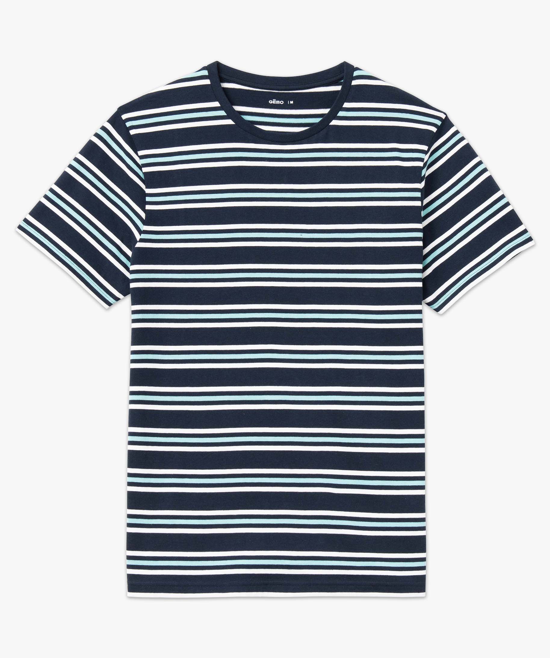 Tee-shirt homme rayé à manches courtes raye | GEMO