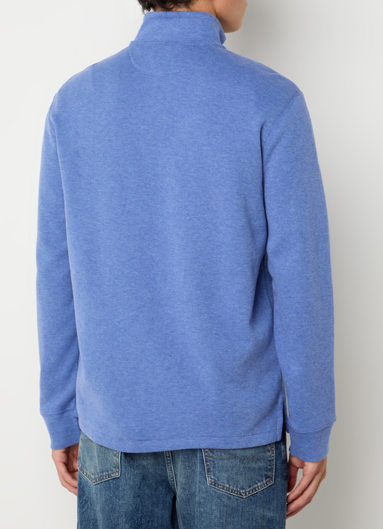 Ralph Lauren Fine-knit pullover with half zip and logo embroidery