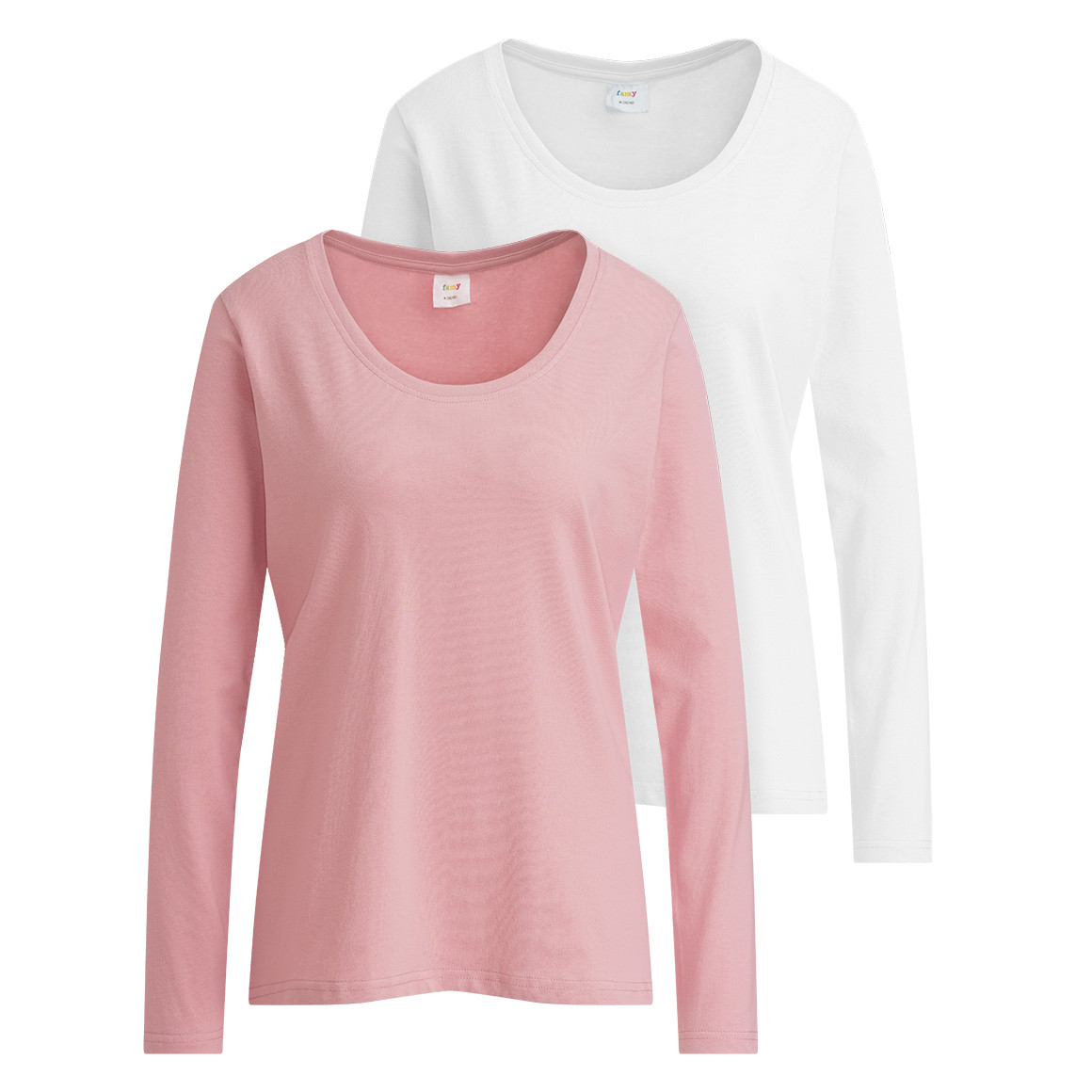2 Damen Langarmshirts im Basic-Style