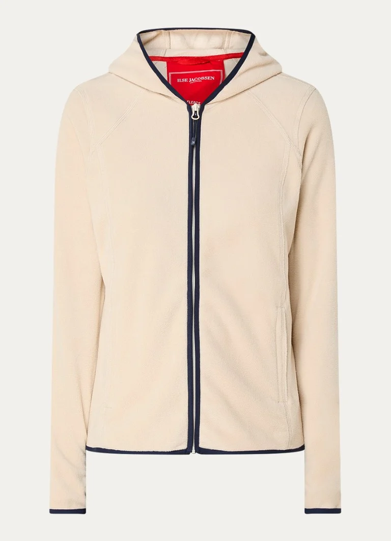Ilse Jacobsen fleece cuddle jacket with hood and zip pockets