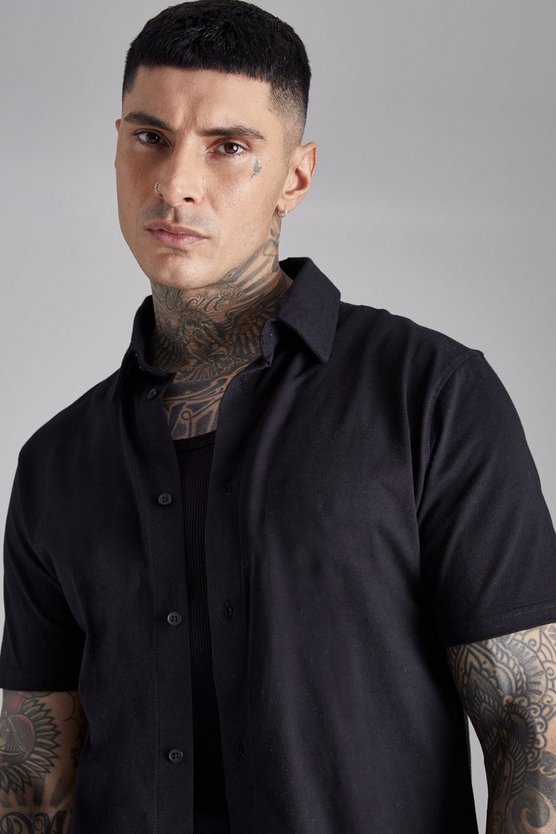 Tall kurzärmliges Jersey-Hemd