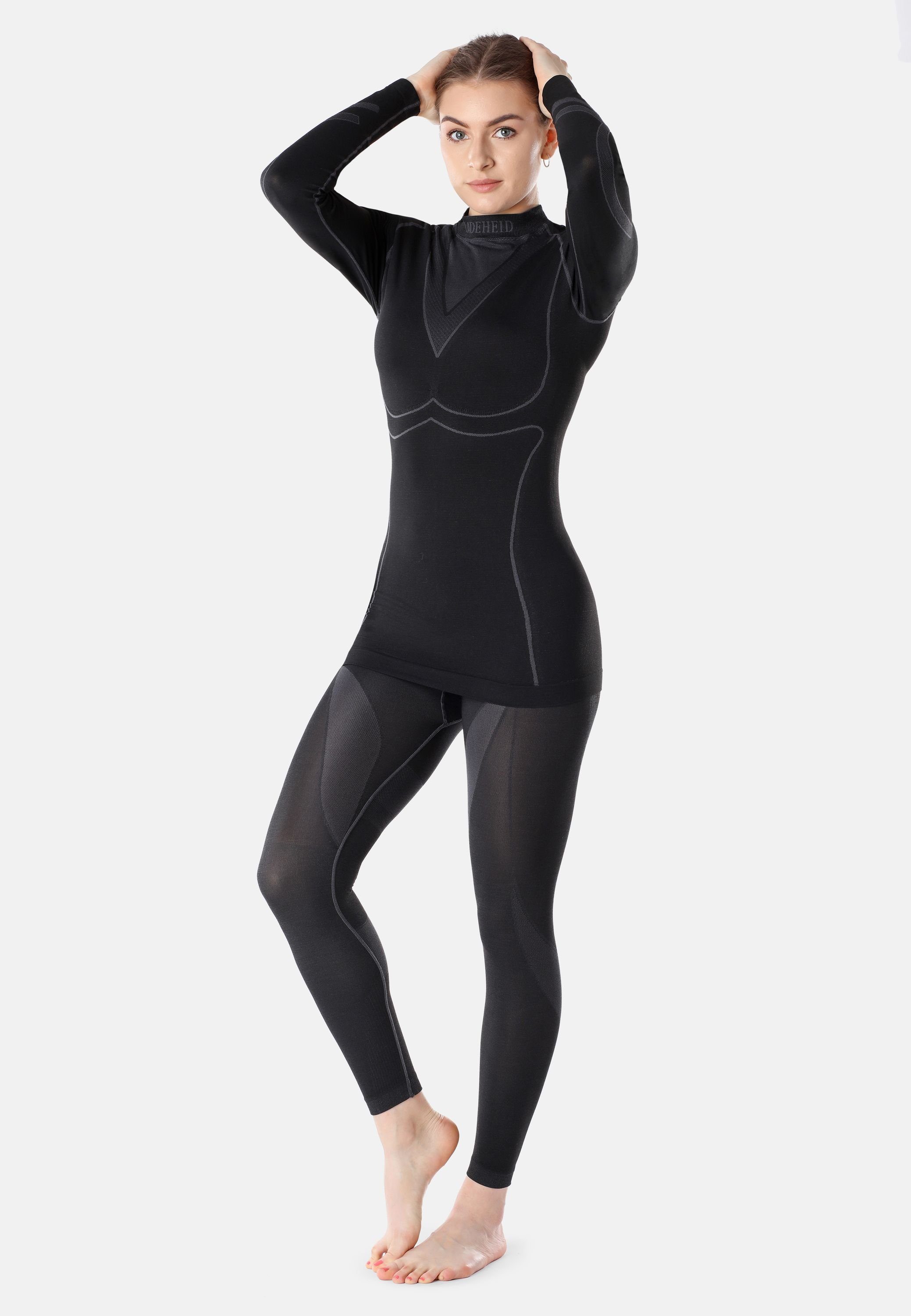 Ladeheid Funktionsunterhemd Damen Funktionsunterwäsche Set Shirt Unterhose Thermoaktiv LAGI006 (Set, mit Funktionsunterhose)