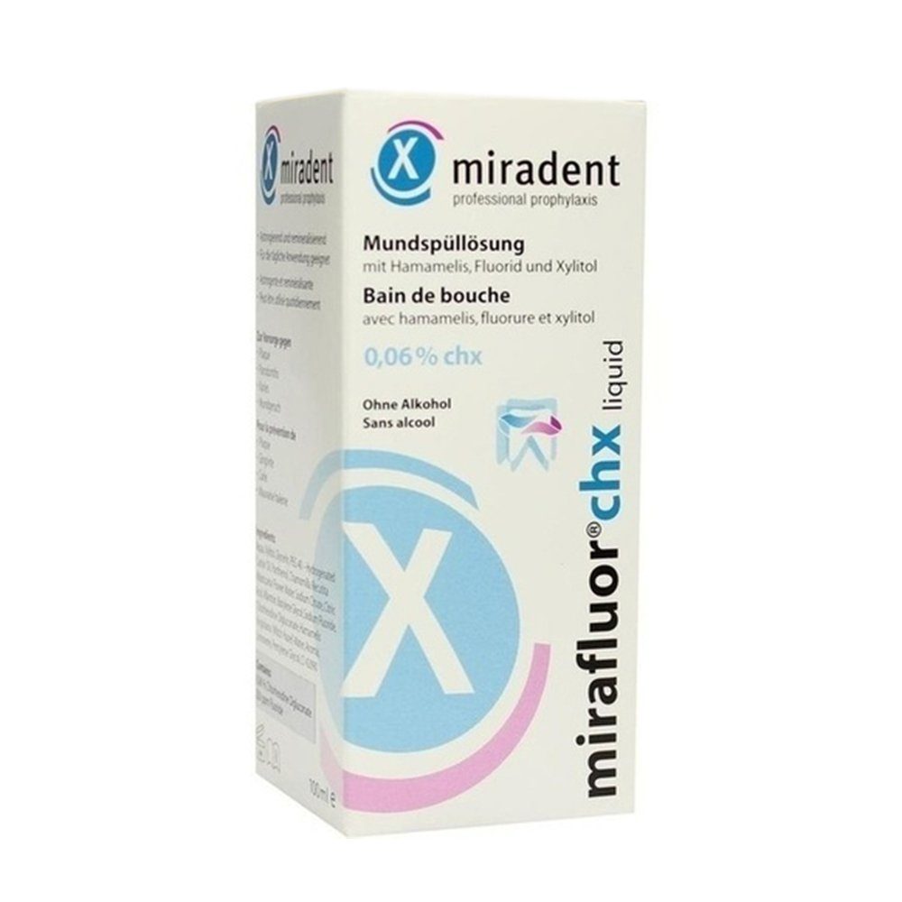 Hager Pharma GmbH Mundspülung, MIRADENT Mundspüllösung mirafluor CHX 0,06%, 100 ml