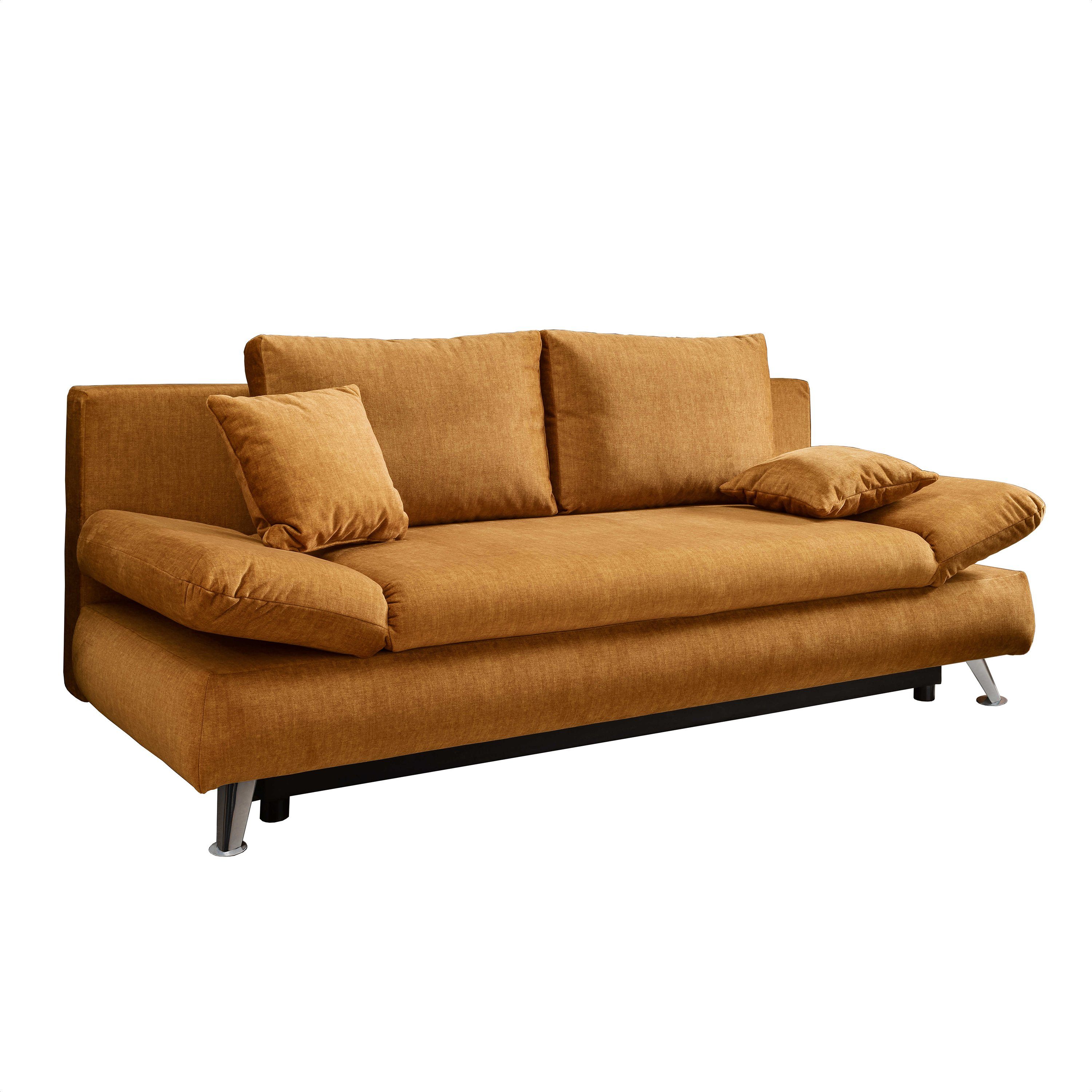 Kabs Polsterwelt Schlafsofa Burt, Bettkasten, Schlaffunktion, Stauraum, Zierkissen, Made in Europe