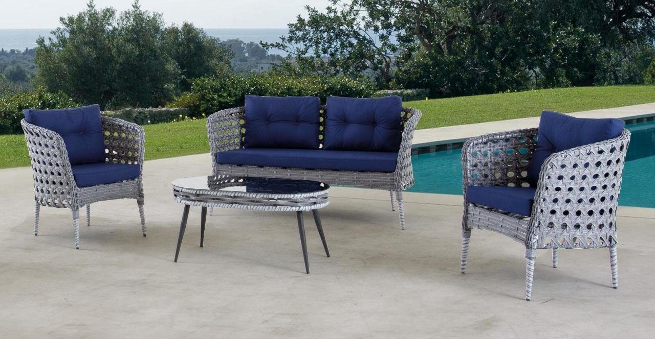 JVmoebel Sofa Garten Möbel Sitzmöbel Sofagarnitur Terrasse Tisch Sofa Couch, Made In Europe