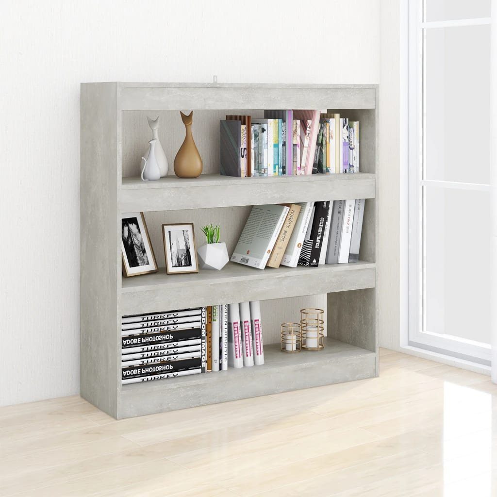 vidaXL Bücherregal Bücherregal/Raumteiler Betongrau 100x30x103 cm, 1-tlg.