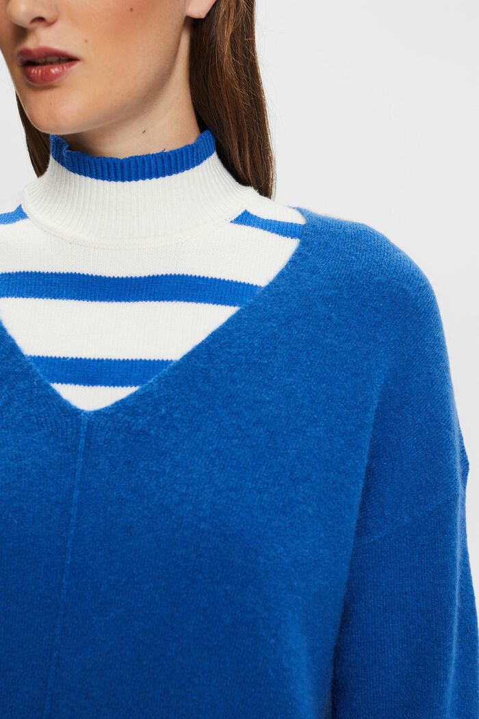 Wollmix-Pullover mit V-Ausschnitt