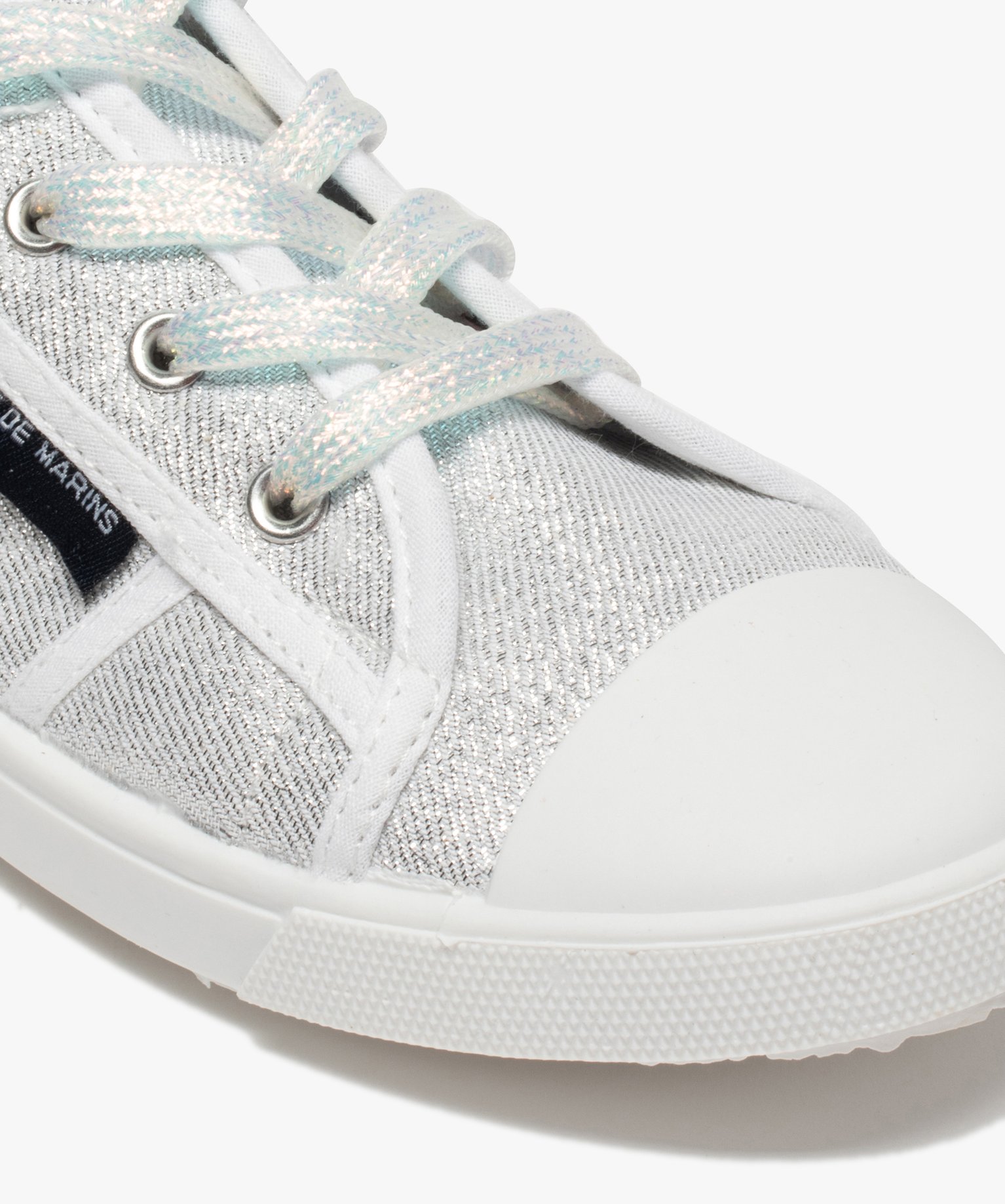 Baskets femme en toile à bout renforcé – Terre de Marins argent | GEMO