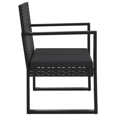 vidaXL Loungesofa 4-tlg. Garten-Lounge-Set mit Kissen Schwarz Poly Rattan, 4 Teile