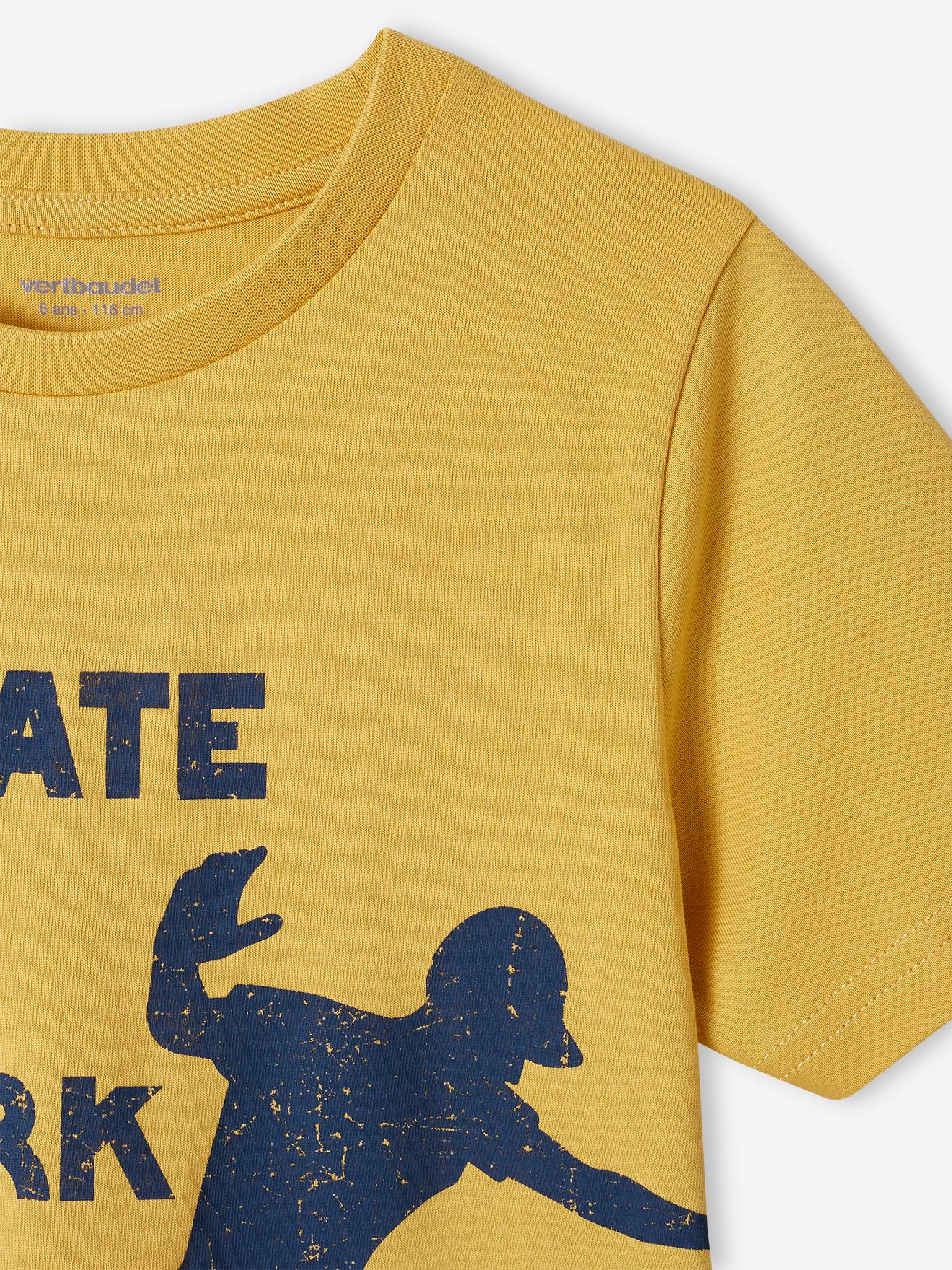 Vertbaudet Jungen T-Shirt mit Schriftzug oder Print BASIC Oeko-Tex - wollweiß