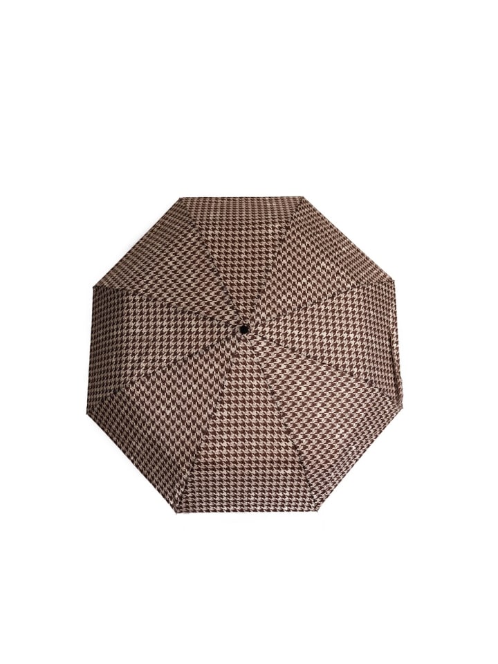 COFI 1453 Kompakter Taschenschirm mit Schutzhülle - leichter PU-Griff in Braun günstig kaufen onesize