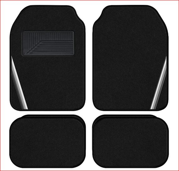 Universal-Teppichmatten Summer 1st PRICE, kompletter Satz, schwarz mit grauem Streifen - ATU