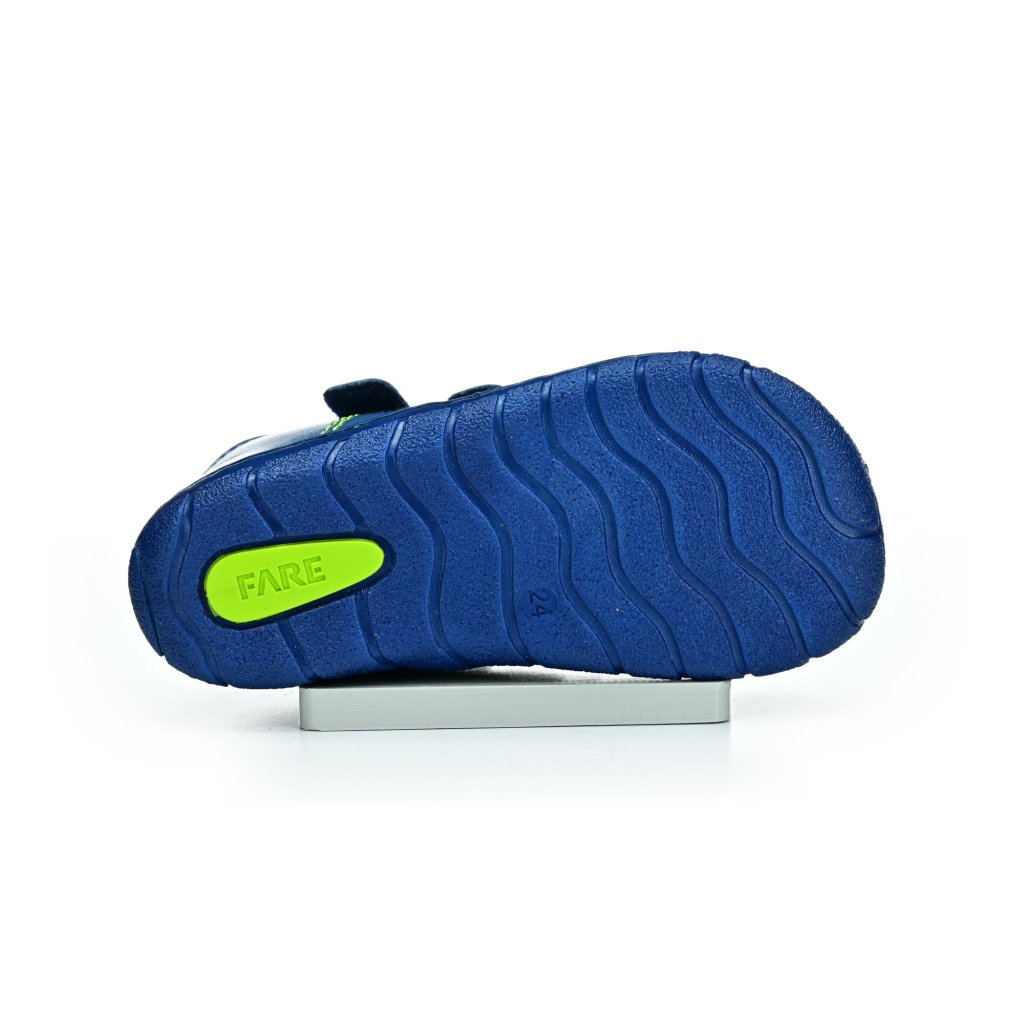 Fare B5413101 blaue Barfußschuhe mit gelber Steppung (bare)