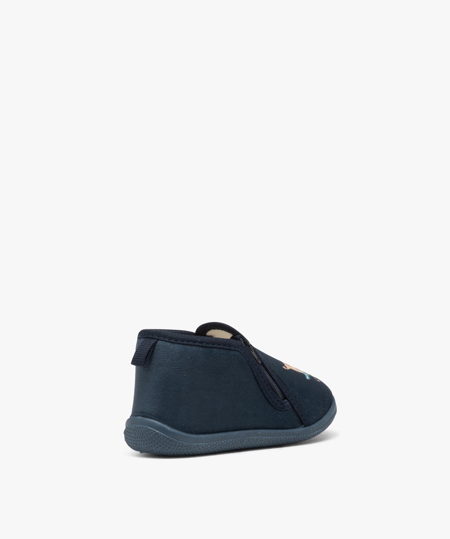 Chaussons bébé Garçon bottillons à zip en jersey imprimés bleu | GEMO
