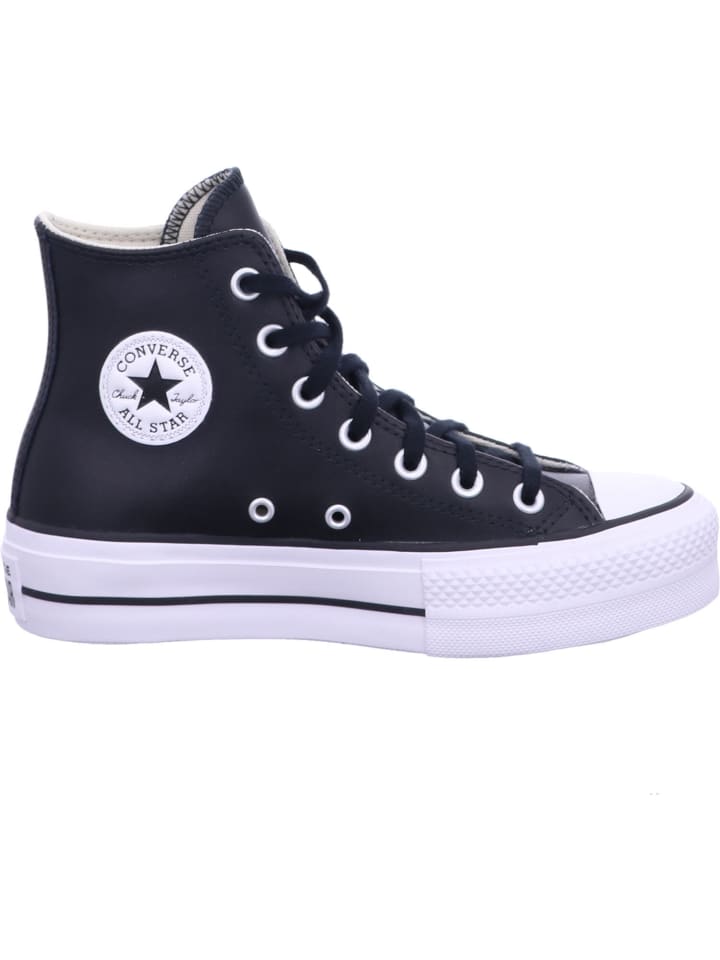 Converse Damen- Schnürschuhe ALL STAR LEATHER PLATFORM in Schwarz günstig kaufen