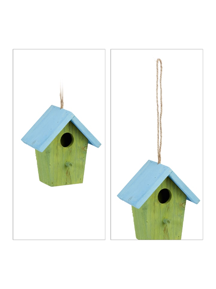 relaxdays Deko Vogelhaus in Grün - (B)15 x (H)16 x(T)8 cm günstig kaufen onesize