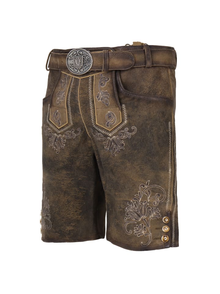KRÜGER Lederhose Paolo in hellbraun günstig kaufen
