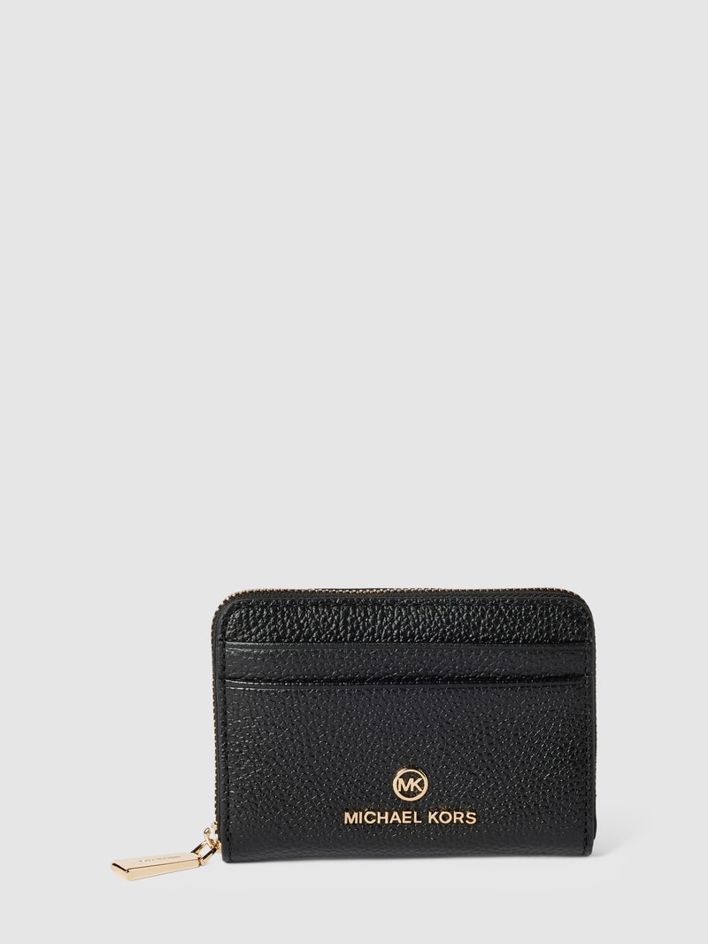 Portemonnaie mit Label-Applikation Modell 'JET SET CHARM' in schwarz