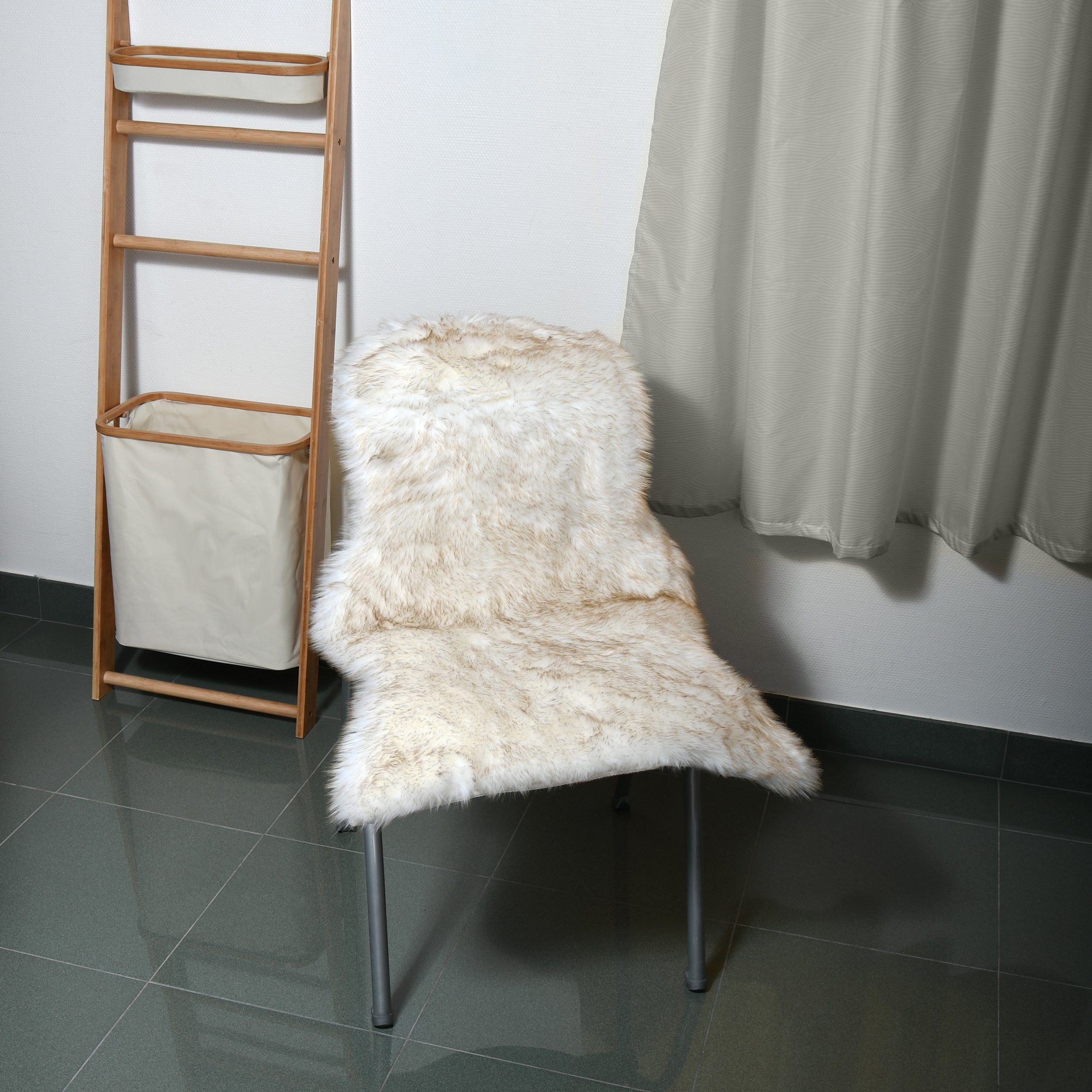Fellteppich LISA, spirella, Lammfell-Optik, Höhe: 45 mm, Vorleger in Longhair Fell-Optik, 50% Polyester 50% Acryl, 90x60 cm