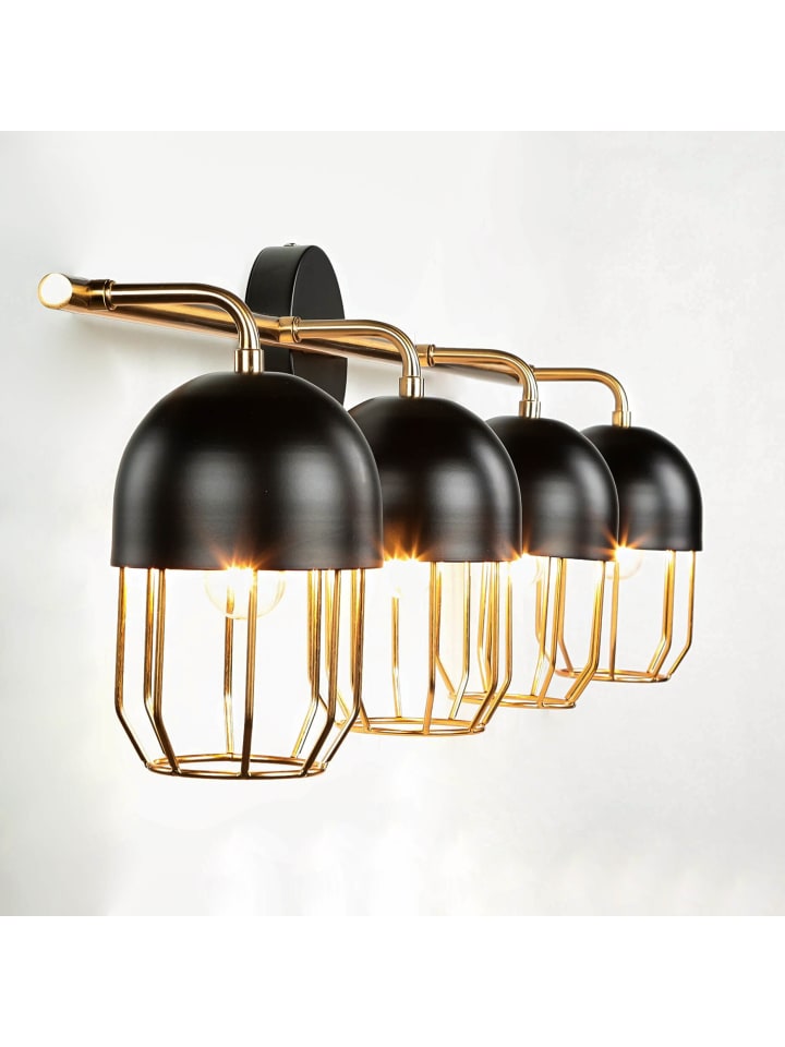 Licht-Erlebnisse Wandlampe in Schwarz Gold günstig kaufen onesize