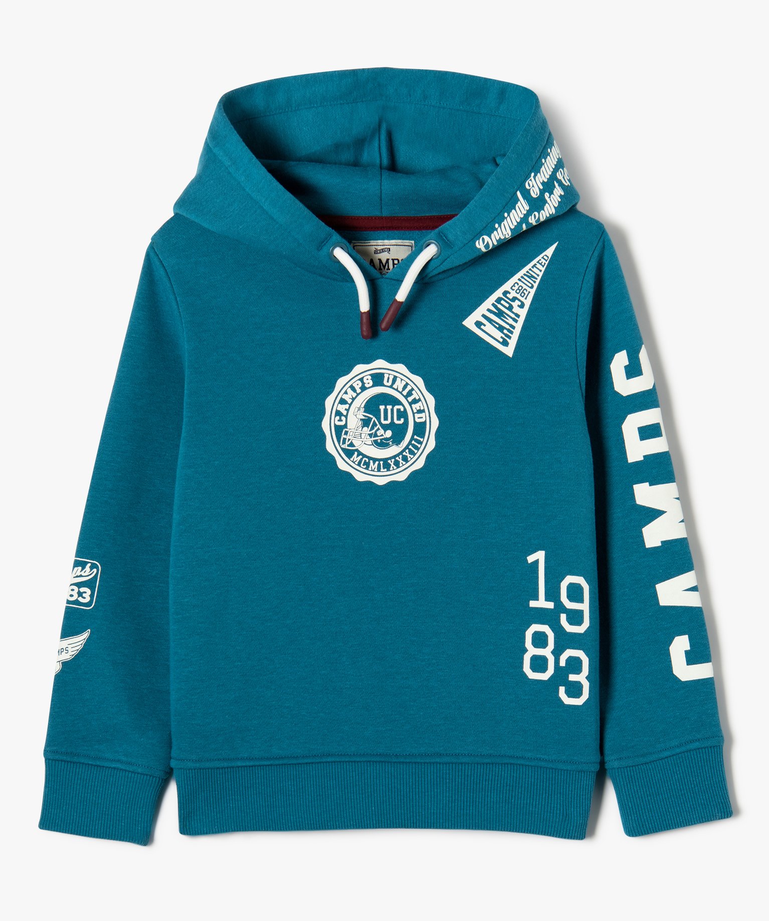 Sweat à capuche en molleton imprimé Garçon - Camps United bleu | GEMO
