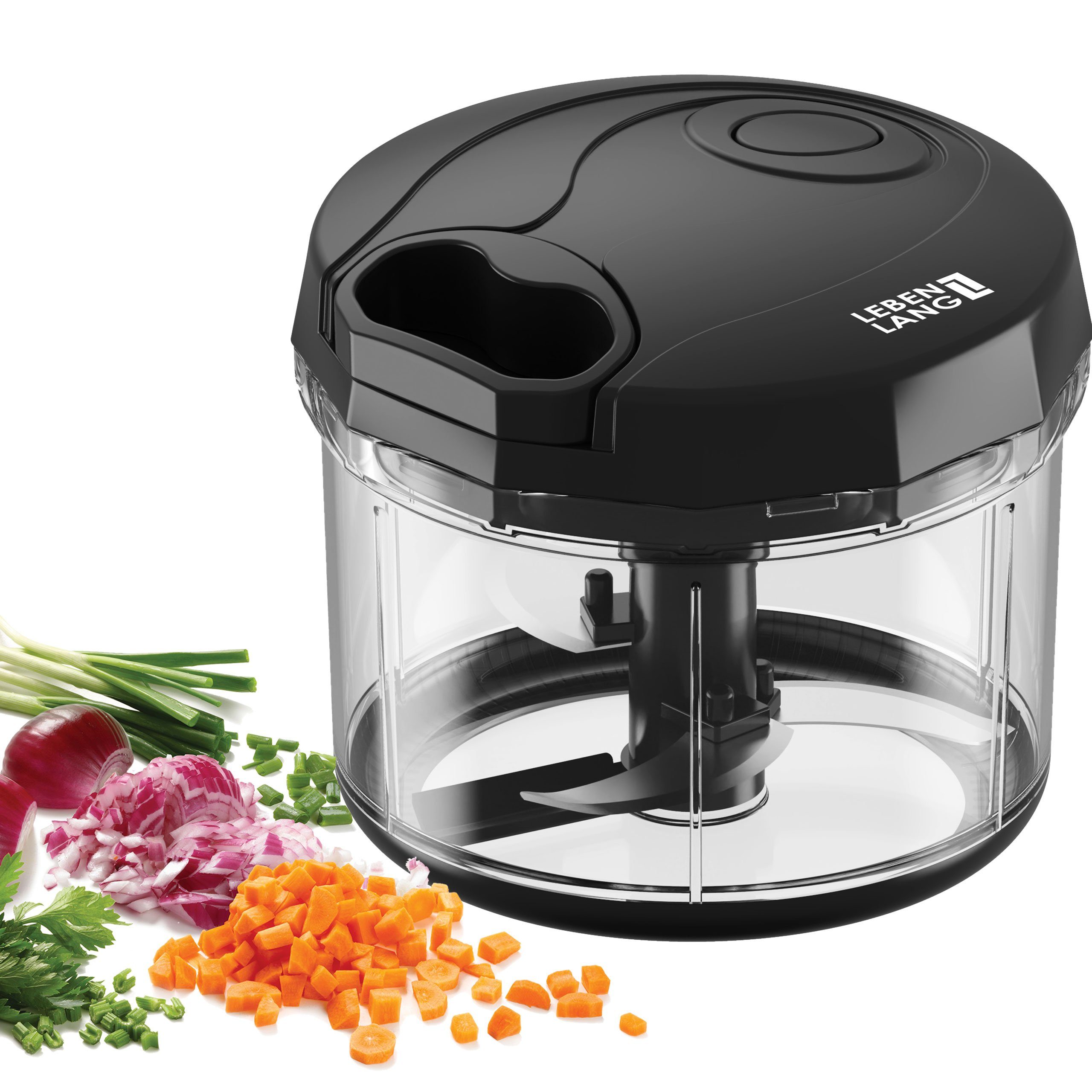 Lebenlang Zerkleinerer Multizerkleinerer Gemüse & Zwiebelschneider manuell -Obst Zerkleinerer, inkl. Schneebesen für Saucen & Rührei nie wieder Augentränen