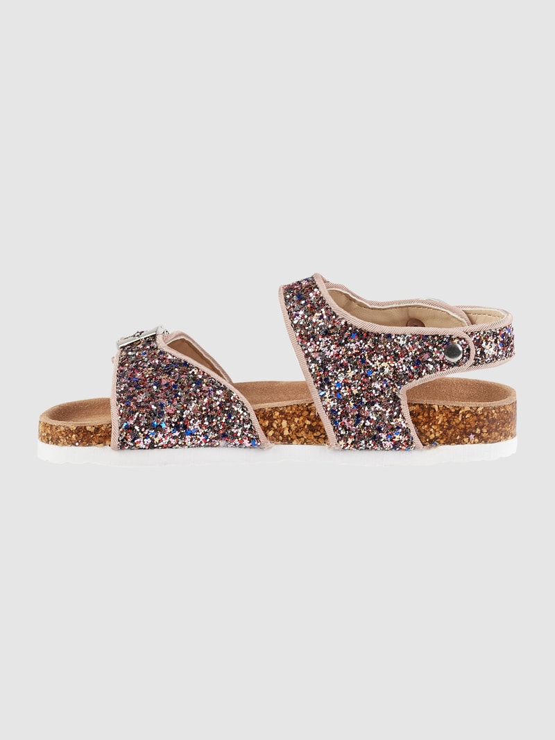 Sandalen mit Glitter-Effekt in rosa