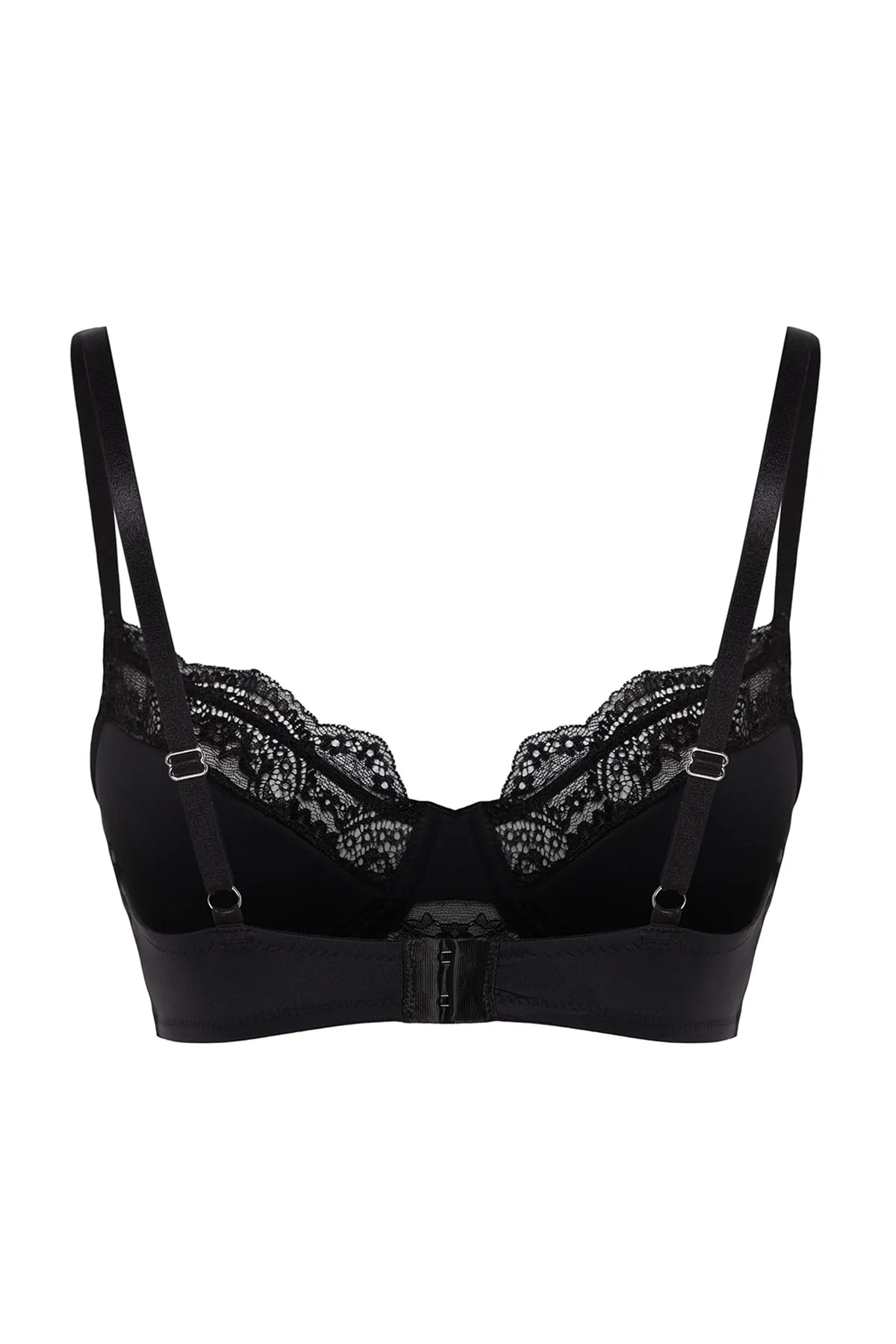 Trendyol Collection  Schwarzer Strick-BH mit Spitzendetail aus Polyamid und Seilträgern THMAW24SU00020