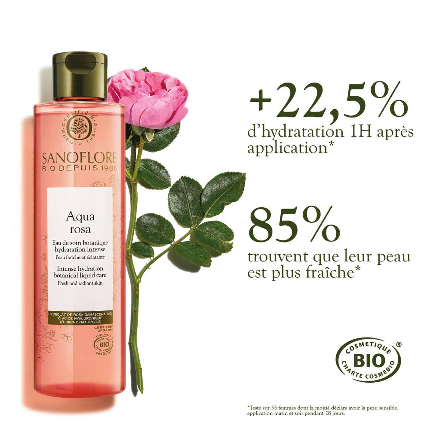 Sanoflore Aqua Rosa Eau de Soin Botanique Hydratation Intense