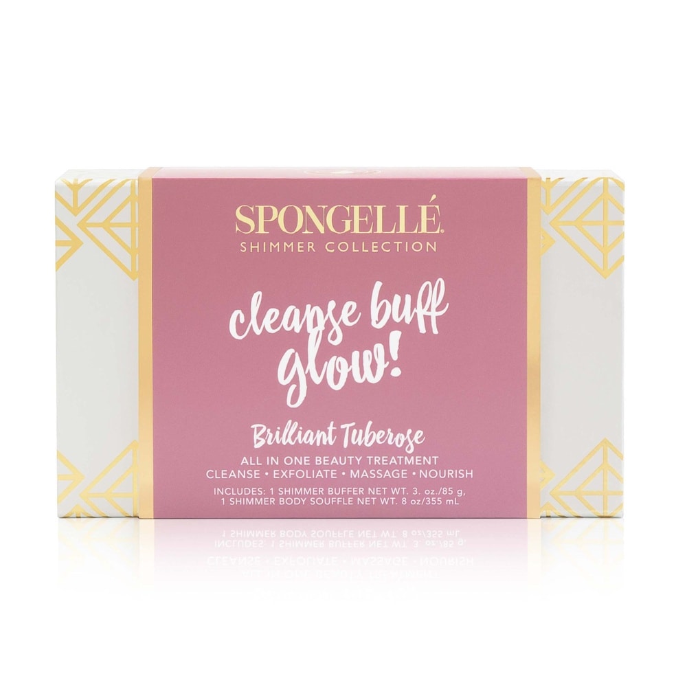 spongelle SHIMMER GIFT SET - BRILLIANT TUBEROSE BRONZE Coffret cadeau chatoyant